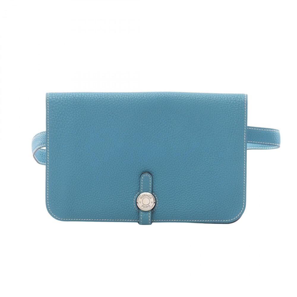 Hermes Dogon Poche Waist Bag/Body Bag/Handbag, Leather, Togo Women's, Blue
